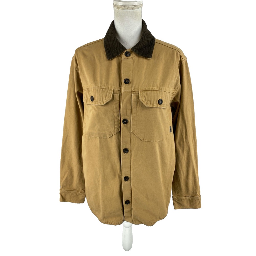DESO Men XL (Fits L) Workshop Shirt Jacket Burlywood Brown Organic Cotton Canvas